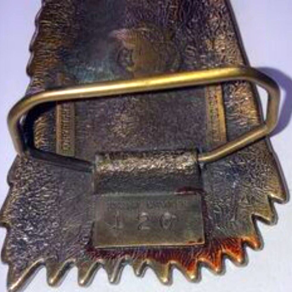 AMERICAN BALD EAGLE 1970s Belt Buckle Made in USA Brass Size 4.75 x 2.55 inches - Picture 4 of 9